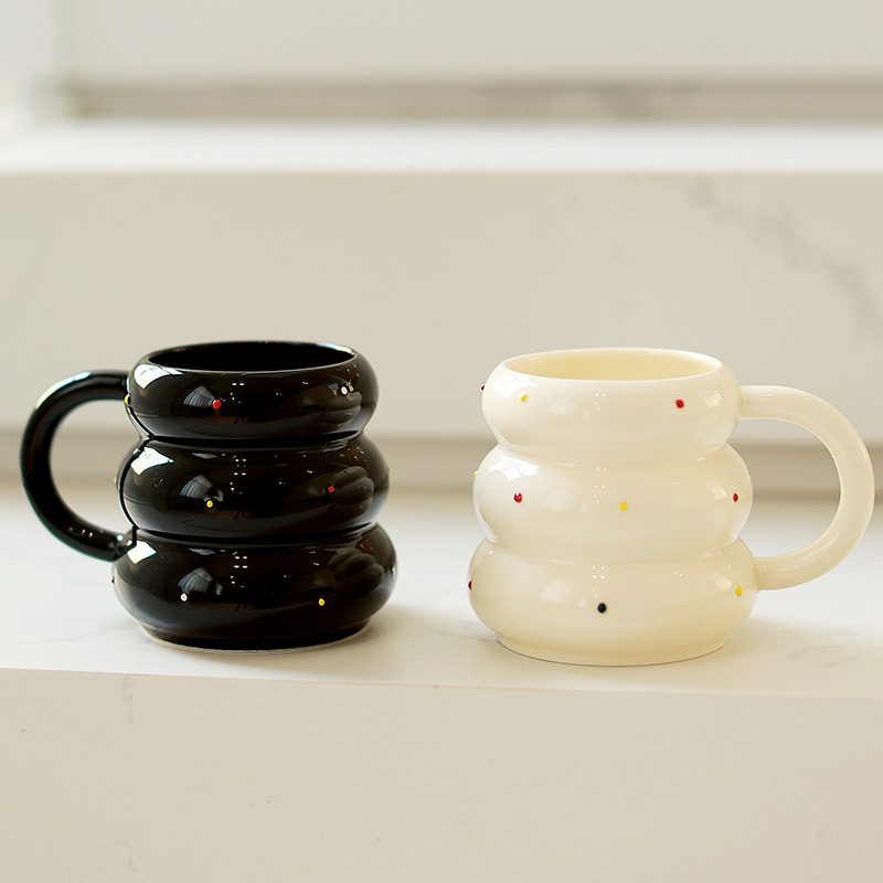 Taza de punto pequeño de frijoles de azúcar de estilo nórdico, taza de nicho, taza de agua, taza de cerámica atractiva, taza de café de pareja