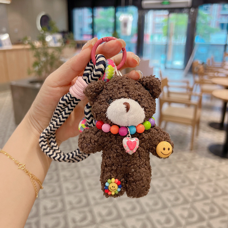 60g Weight Bag Pendant, Keychain Classification 1 Piece Quantity Daily, Street Occasion Plush Material Bear Pattern Unisex Gender Cartoon Style, Cute Style 1 Piece Cartoon Style Cute Bear Plush Unisex Bag Pendant Keychain 8