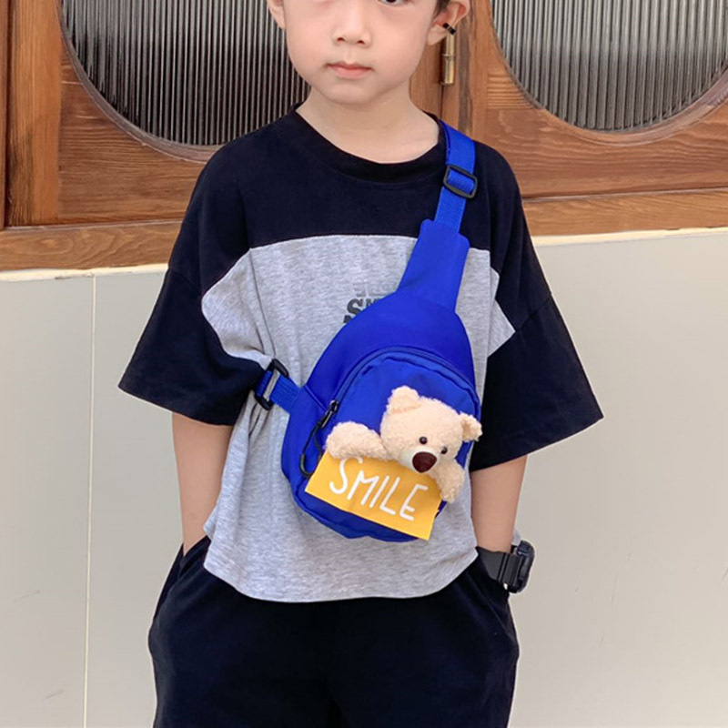 2023 niños y niñas bolsa de mensajero bolso de pecho de dibujos animados guapo estilo coreano pequeño bolso de hombro lindo bebé mochila de viaje al aire libre moda