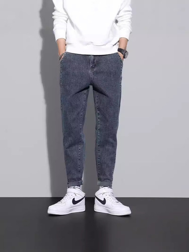 Men's Jeans for Spring and Autumn 2024 New Arrival Men's Pants Loose Fit Cropped Trousers Trendy Brand All-Match Harem Casual Pants