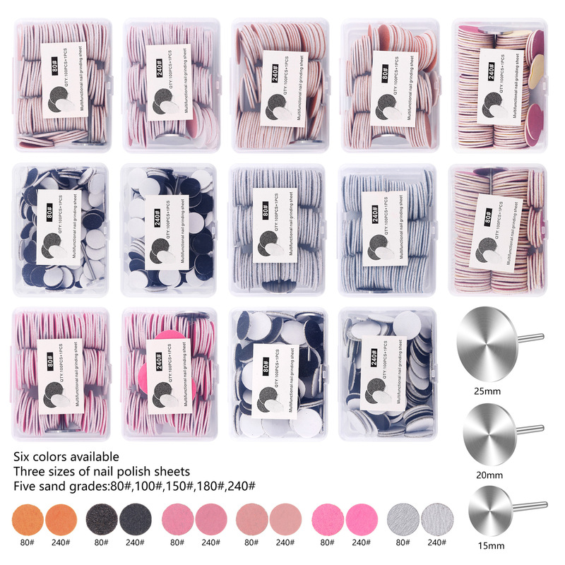 Cross-Border Nail Art Flying Saucer Sanding Discs for Manicure Extension, Russian-Style Flat Head Foot Sanding Discs, 100 Pieces/Box Cross-Border Nail Art Flying Saucer Sanding Discs for Manicure Extension, Russian-Style Flat Head Foot Sanding Discs, 100 Pieces/Box