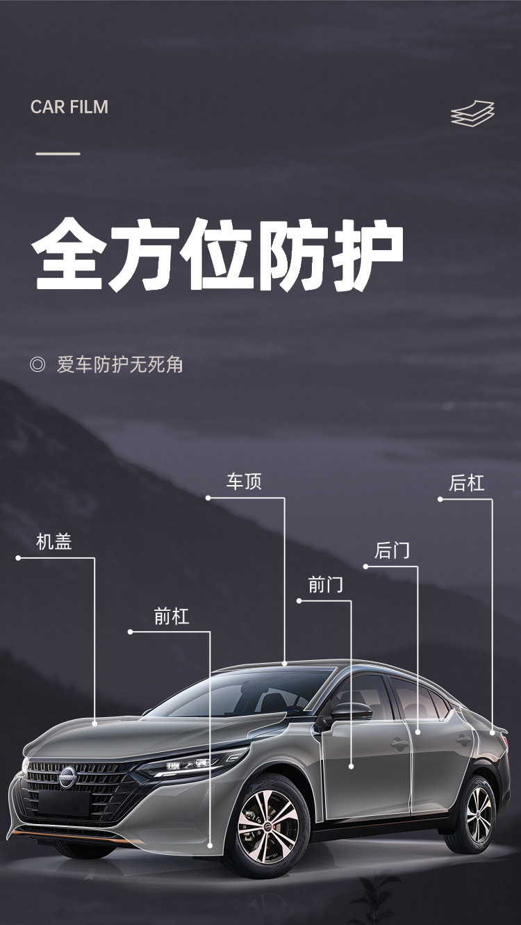 Tpu Invisible Car Cover, Car Paint Protection Film, Ppf, Self-Recovering, Anti-Scratch, Anti-Yellowing, Anti-Dirt, Transparent Protective Film