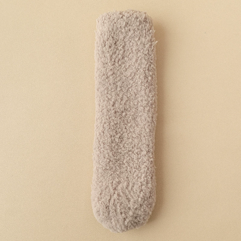 Winter coral velvet fleece keep warm socks, mid-length, increased thickness