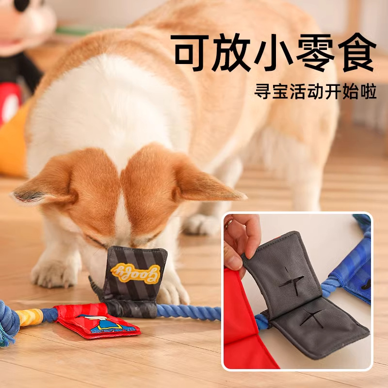 Disney Mickey serie de perros tira de cuerda de mordida cuerda de juguete Keqi tibetano resistente a los dientes de mordida interactiva tira de perros grandes