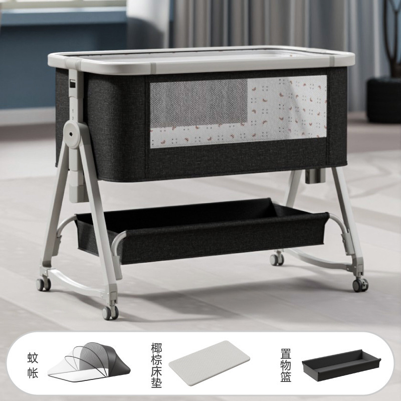 Recién nacido costura gran cama madera grano bebé cuna cama móvil portátil BB cama multifuncional bebé cuna