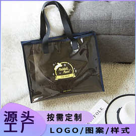 厂家直销新版PVC印花果冻包单肩女包沙滩包旅行袋韩版透明手提袋