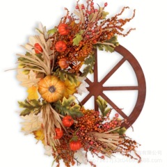 秋季感恩节花环浆果车轮浆果丰收节秋装饰跨境亚马逊Autumn Wreat