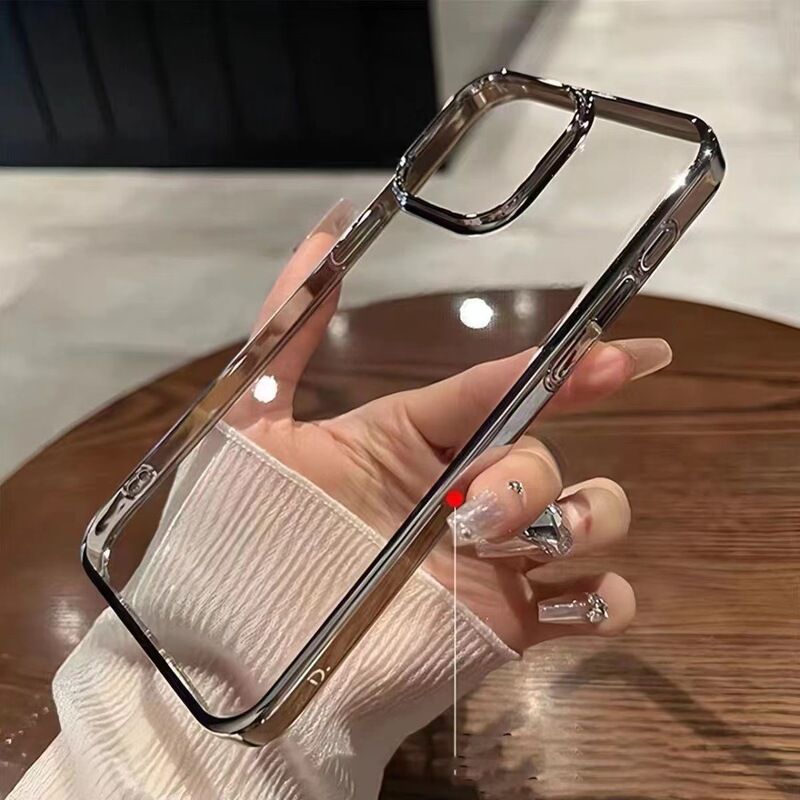 Advanced Electroplated Silver Apple 15/14/13promax Phone Case 12/11 Soft xr/xs Transparent 7P/8plus
