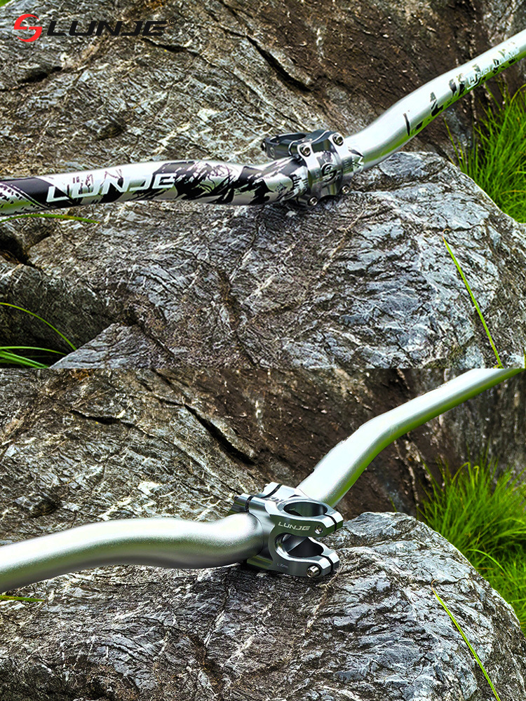 Bicicleta manillar cuesta abajo fuera de la carretera XC/AM manillar horizontal 720/780mm montaña gota seca etiqueta de color mango de golondrina