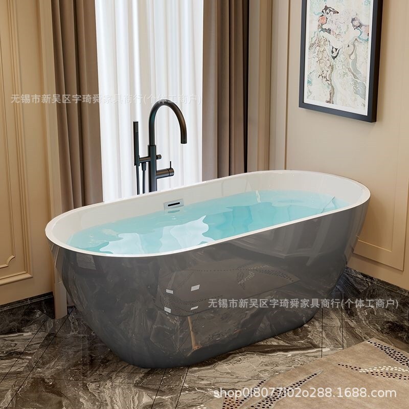 Seamless one-piece freestanding bathtub for home use, adult acrylic, popular in hotels and small-sized bathrooms Seamless one-piece freestanding bathtub for home use, adult acrylic, popular in hotels and small-sized bathrooms