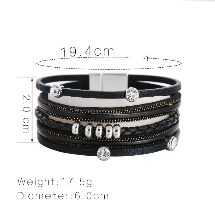 Bohemian Multi-layered Geometric Leather Bracelet Wholesale display picture 25