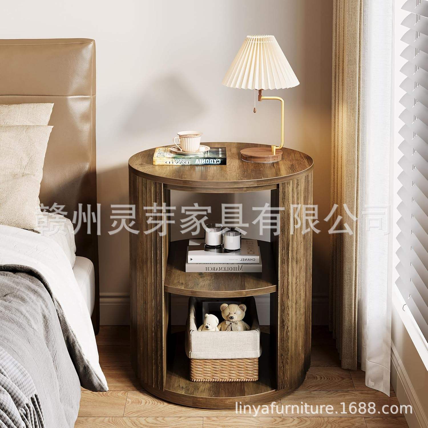 Comercio exterior transfronterizo Amazon móvil de rollo de rejilla gabinete de mesas de cabecera de cama sala de estar simple sofá lado de varias mesas de almacenamiento