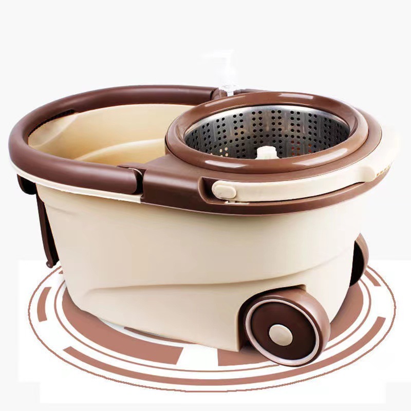 Mop floating mop bucket with wheels small sports car hand pressure rotating mop portable good mop lazy mop