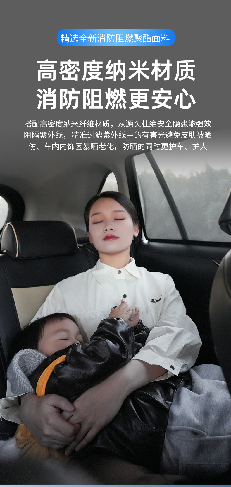 Suitable for Tesla Model Y/S/X/3/Yl New Version 3/Y Side Window Sun Protection Magnetic Heat-Insulating Sunshade Curtain