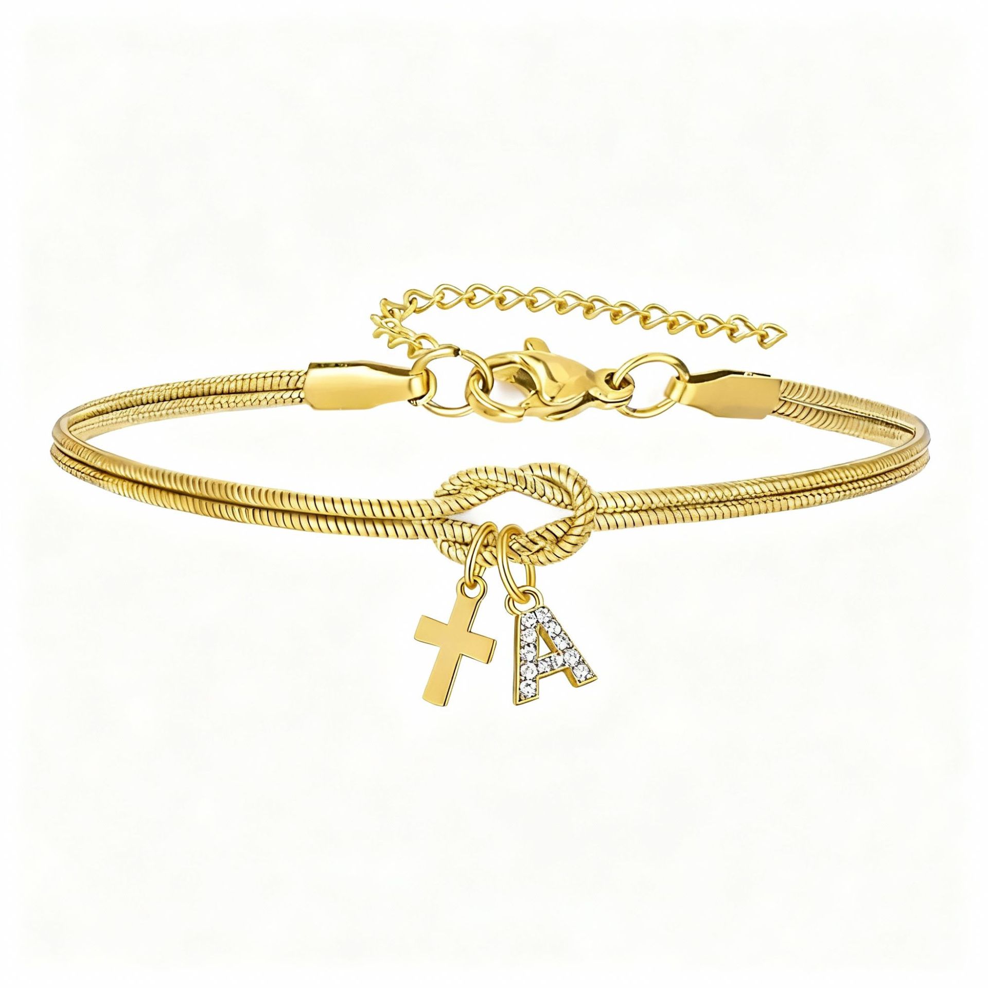 Concentric Knot Snake Bone Bracelet With Diamonds For Women_voghion.com