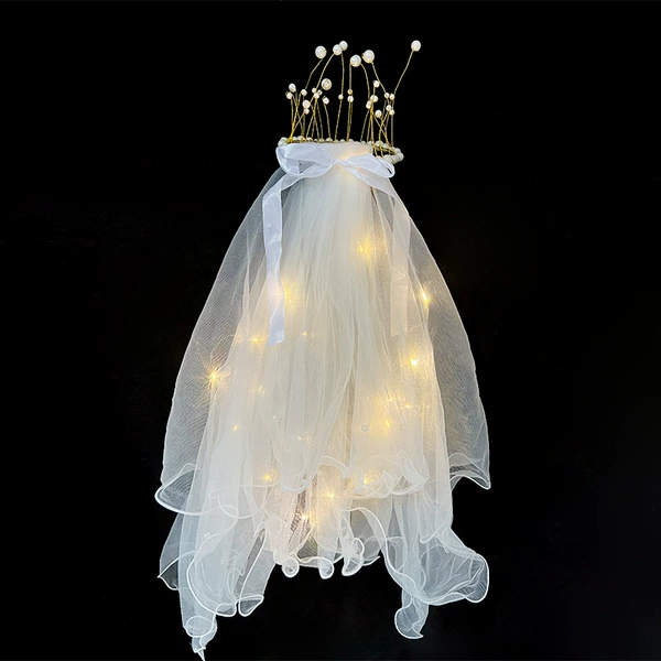 Crown Pearl Veil - Warm Light
