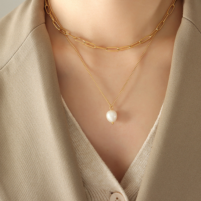 1 Piece Quantity Holiday, Daily Occasion Titanium Steel Material Wholesale Jewelry Simple Style Classic Style Solid Color Titanium Steel Plating Stainless Steel Necklaces