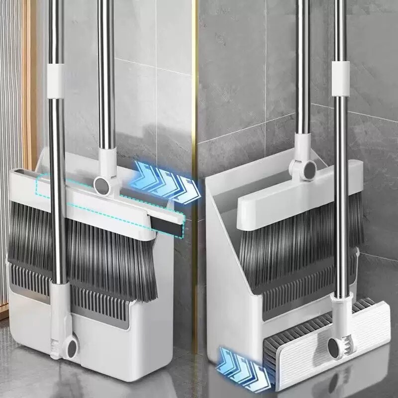 4-in-1 Broom, Dustpan, Floor Brush, Multifunctional Folding Combo Set, Thickened Soft Bristle Broom That Doesn'T Stick to Hair 4-in-1 Broom, Dustpan, Floor Brush, Multifunctional Folding Combo Set, Thickened Soft Bristle Broom That Doesn'T Stick to Hair