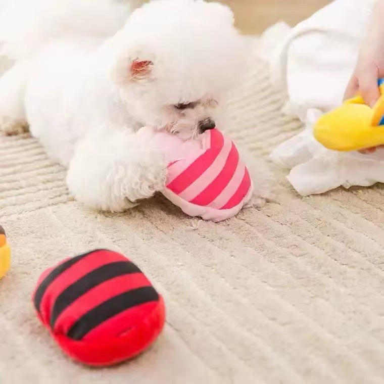 Nueva colección de juguetes sonoros de peluche para perros, juguetes de mascotas resistentes a la mordida para perros