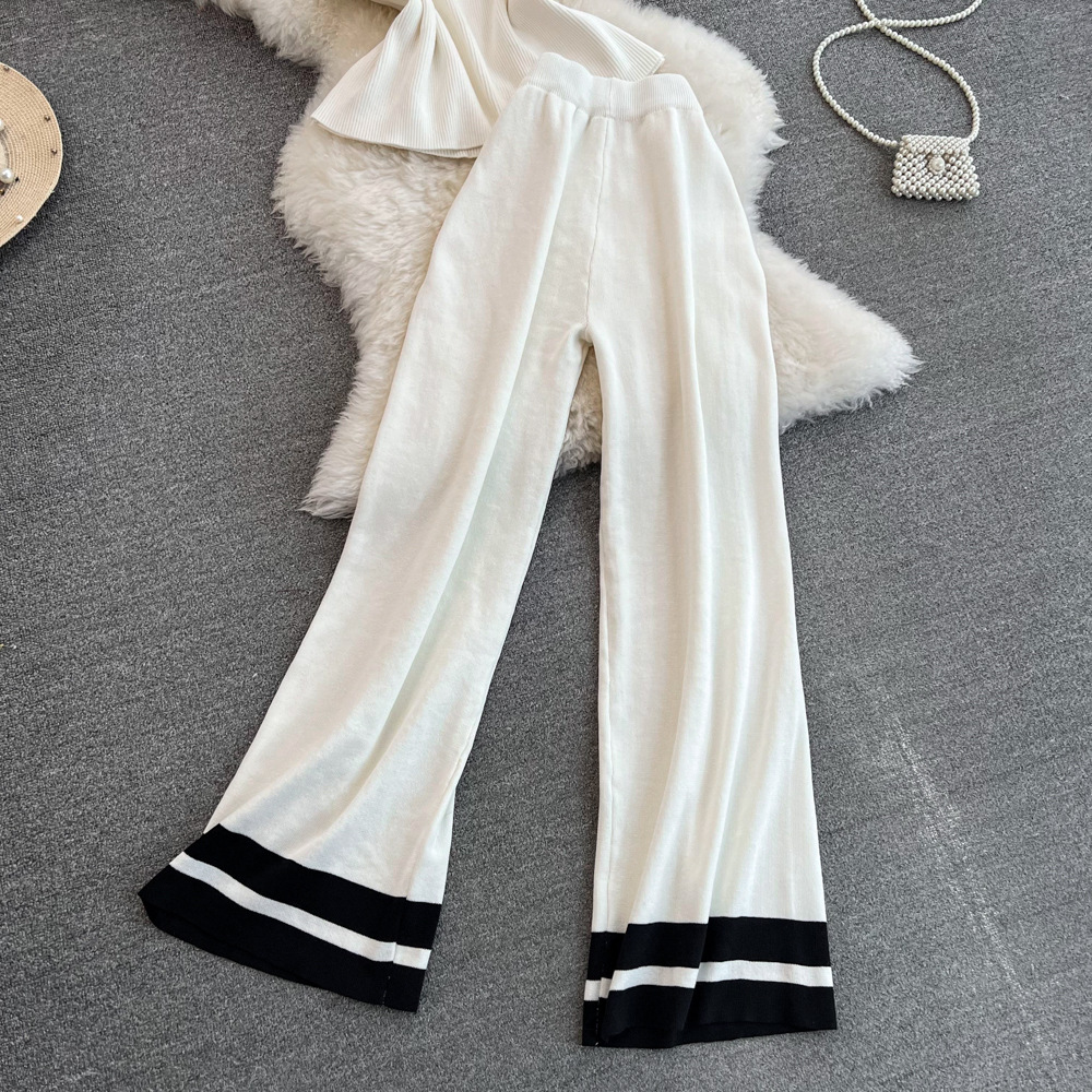 473g Weight Sleeveless Sleeve Length Polyester Fabric Type Pant Co-ord Set Sets Type 2 Pieces Set Quantity Daily Occasion Round Neck Neckline Loose Fit Type Stripe Pattern Summer Season Women's Gender Casual Style Daily Women's Casual Stripe Polyester Pant Co-ord Set Pants Sets 9