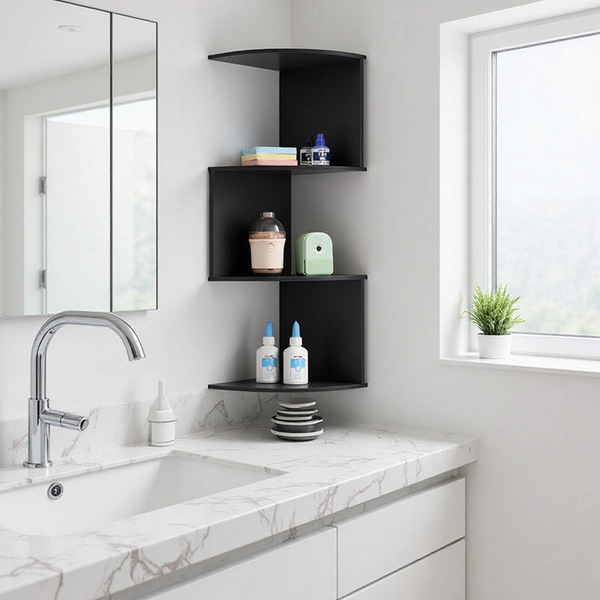 Corner triangular wall-mounted storage rack corner partition layered…