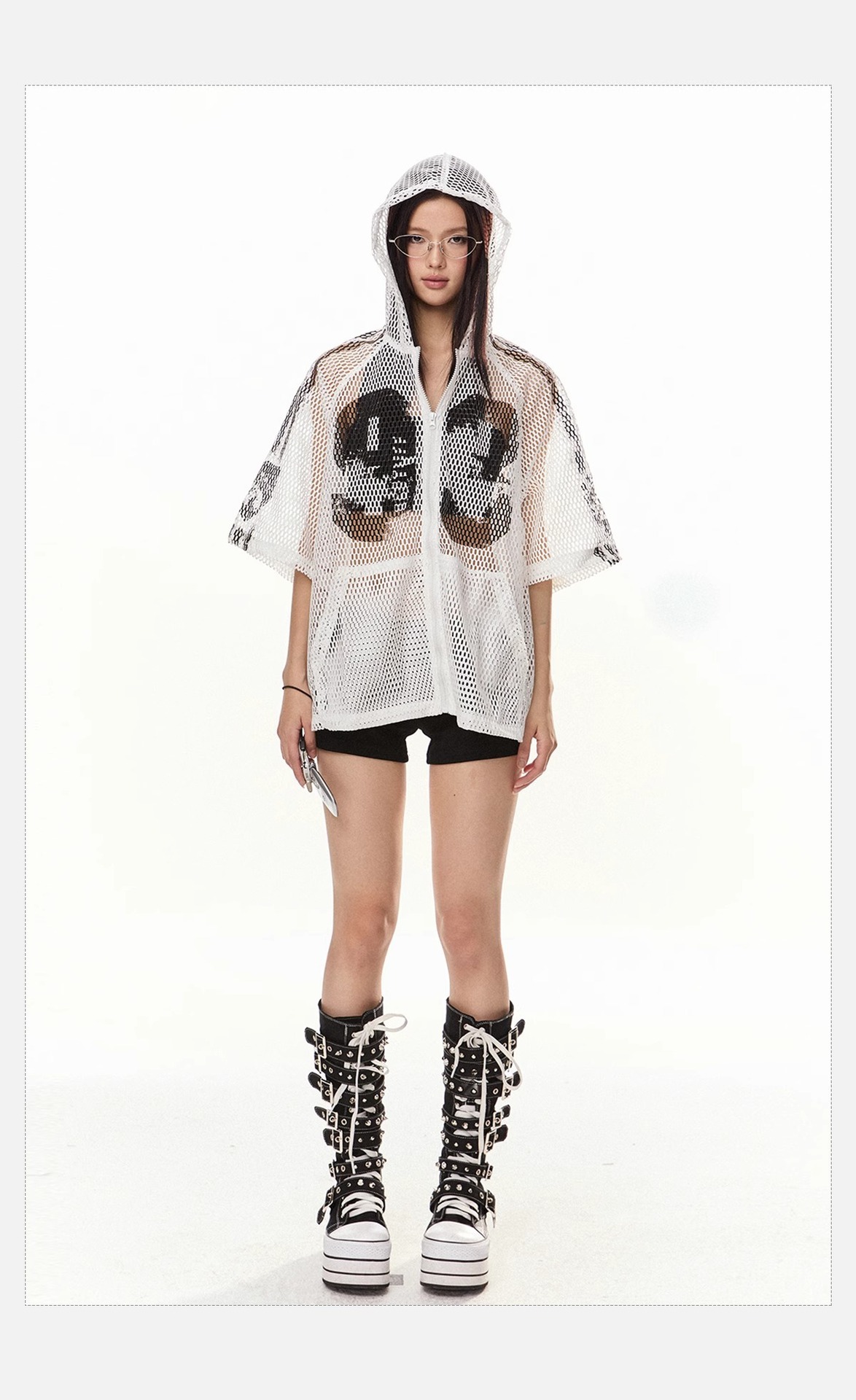 Hollow Zipper Hooded Jersey Men And Women , Unique Design, Loose Short-Sleeve_viptrois.com