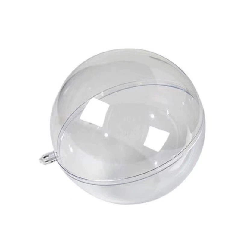 acrylic transparent ornament ball, split fillable, for Christmas and window displays, 4–20 cm
