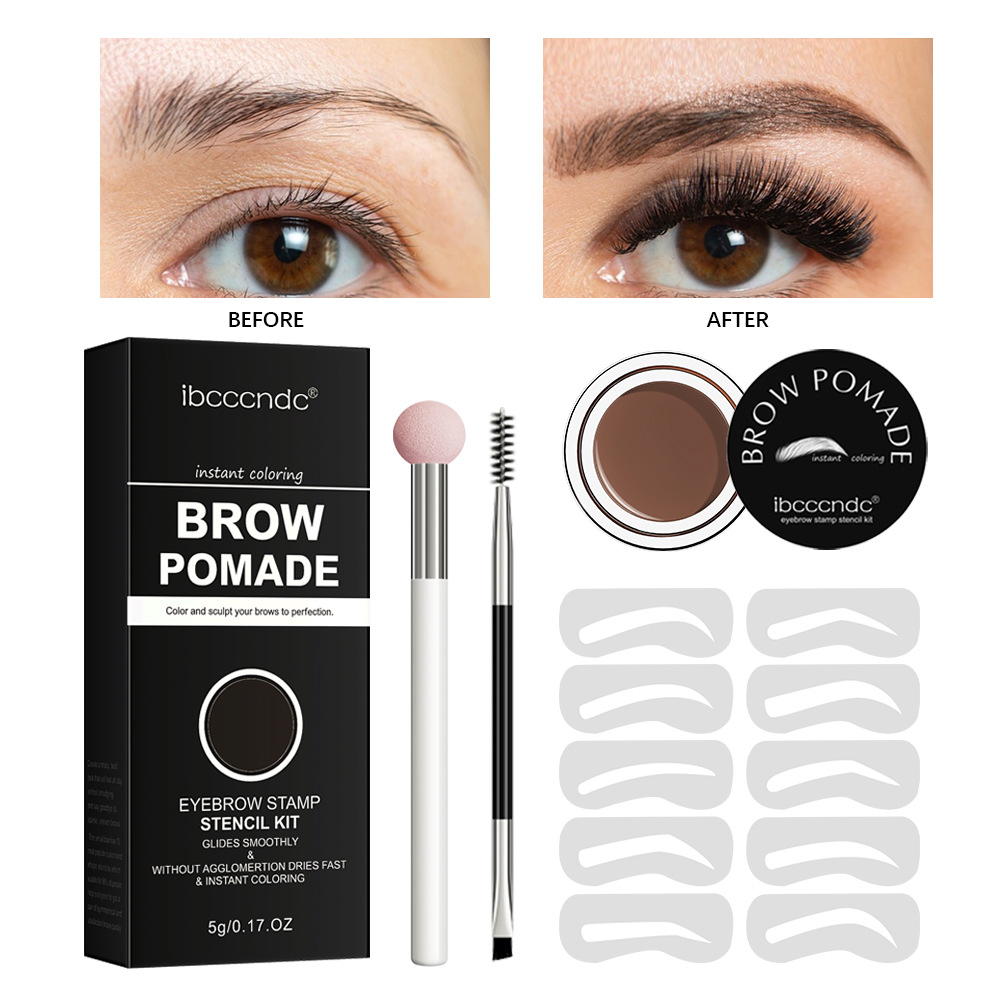 carina IBCCCNDC's new waterproof makeup resistant 5-color cream set with brush head and lazy eyebrow card_voghion.com
