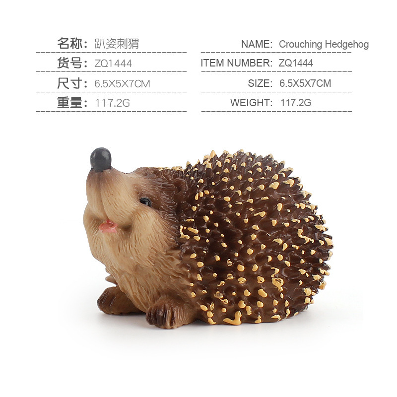 Exportación transfronteriza simulación bosque animal erizo serie modelo selva bebé erizo traje estático decoración juguete