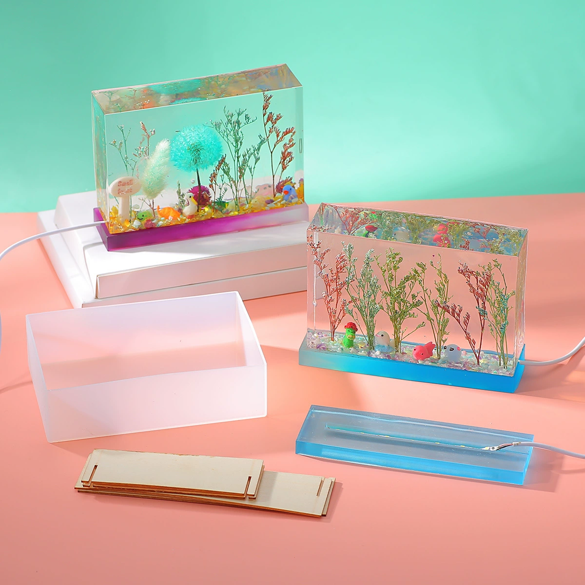 Mold, sample, rectangular silicone square lamp holder