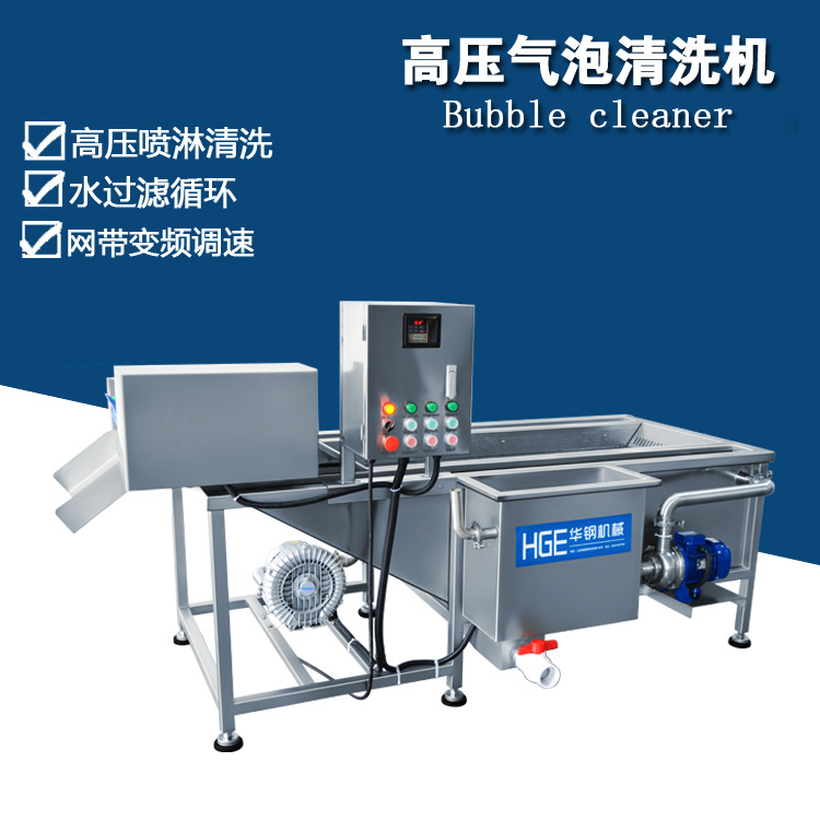 小型气泡清洗机 商用果蔬净菜清洗线 清洗风干分选流水线