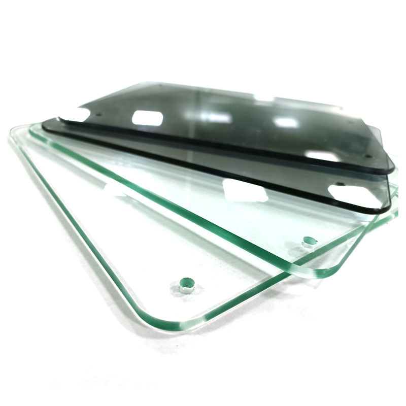 工厂直销钢化玻璃  超白普白玻璃钢化面板钻孔精雕