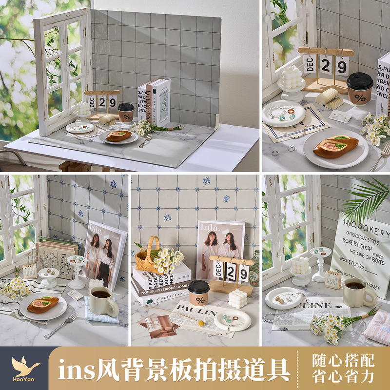 Ins Style Photo Background Board Props and Ornaments Plog Shooting Small Scene Construction Small Objects Desktop Still Life Photography