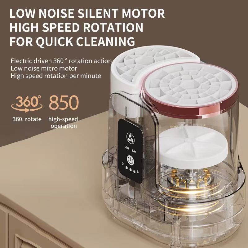 2025 limpiador de cepillos de maquillaje hogar perezoso limpieza eléctrica cepillo de secado rápido carga herramienta de limpiador automático