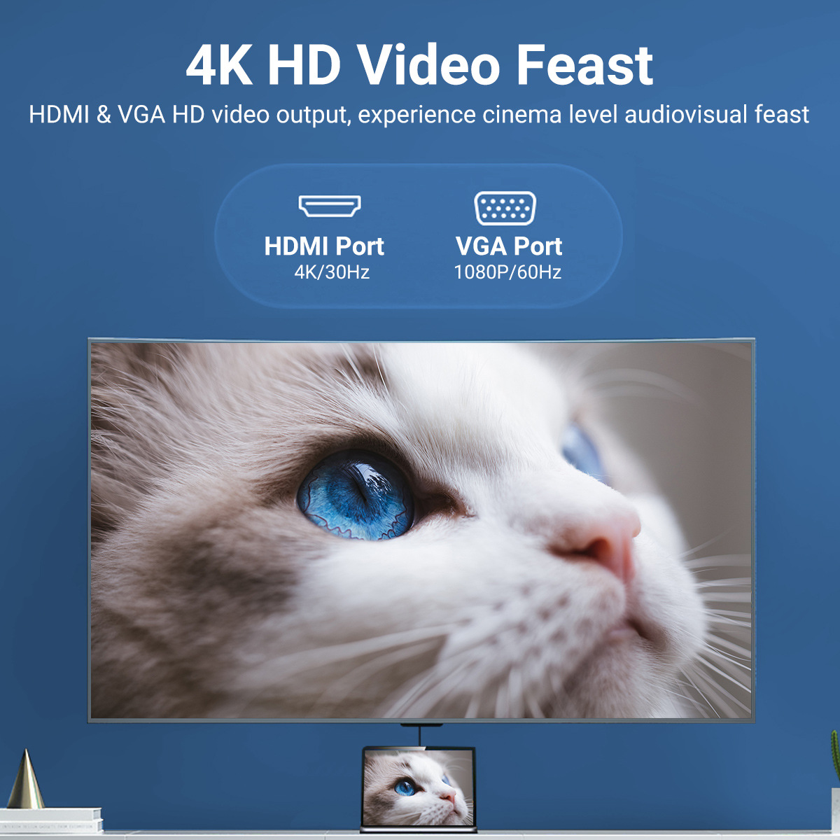 TYPE-C a doble HDMI multi-pantalla diferente muelle de expansión MST soporte de escritorio estación de acoplamiento USB multi-Puerto extensor