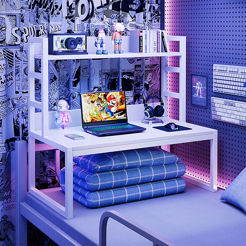 Mingzheng Furniture Factory Bed Computer Desk E-Sports Desk Bunk Bed Dormitory Artifact College Student Study Desk Lazy Person