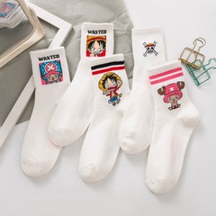 Japanese cartoon anime trendy brand women's socks One Piece series cute crew socks new winter women's socks
