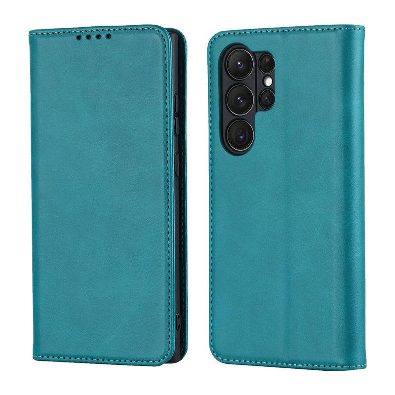 For Samsung Galaxy S25 ultra phone case S23 FE protective case S24 calf print card leather case