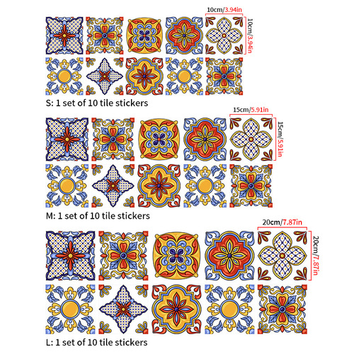 PAG rental house renovation wall self-adhesive wall wallpaper self-adhesive wholesale Mexican style tiles NHT11