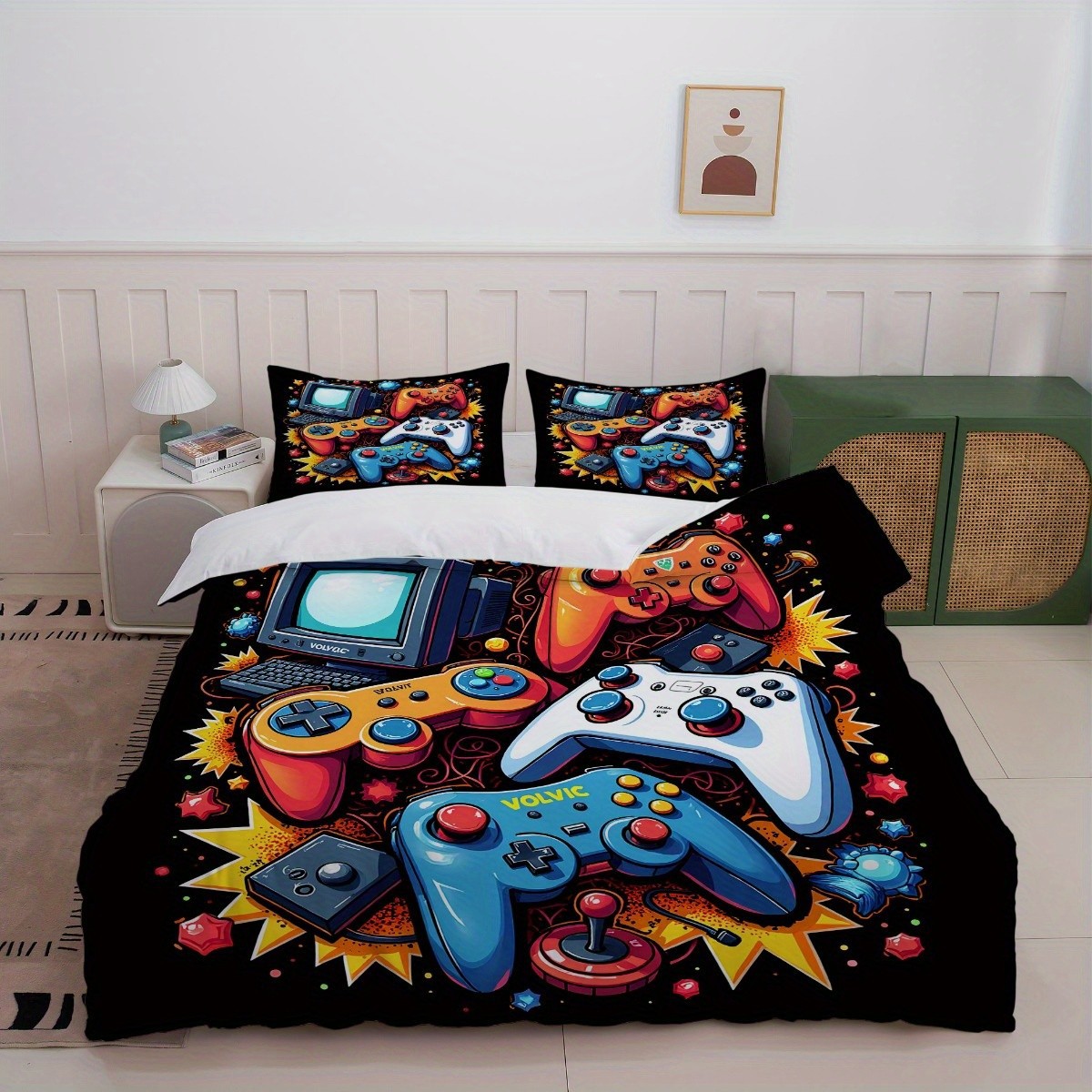 Textil doméstico transfronterizo molienda digital impresión quilt kit mango de juego fuente de fábrica graffiti llevar TEMU / JIT