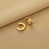 Golden earrings stainless steel, jewelry, European style, does not fade, pink gold, wholesale