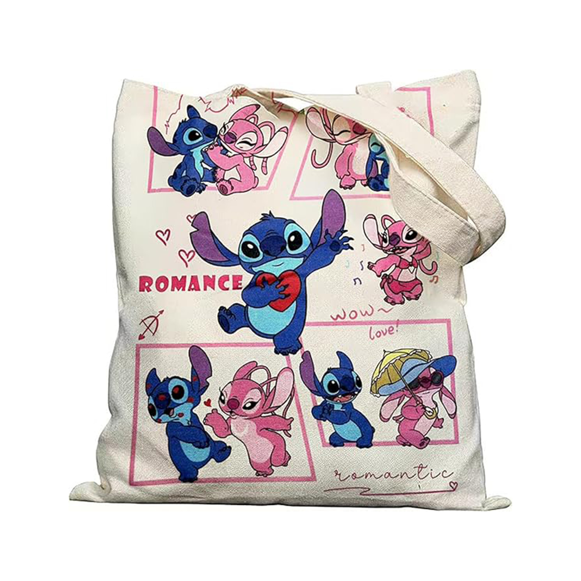 Transfronterizos Amazon caricatura animada bolsas de lona bolsas de hombro bolsas plegables bolsas de tela impresas pueden almacenarse