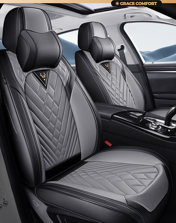 2026 Cross-Border New Product Car Seat Cushion 3D Full-Cover Stereo Napa Leather Seat Cover Lumbar Cushion Universal Seat Cushion for All Seasons