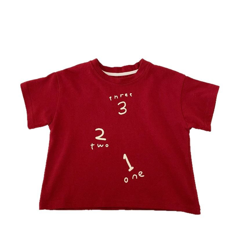 Summer cotton children's short sleeve T-shirt for boys