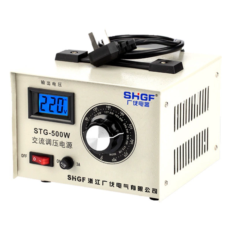 Однофазный регулятор напряжения Guangfan 220 В переменного тока Регулируемый контакт 0-300 В Регулируемый STG-500W трансформатор регулирования напряжения