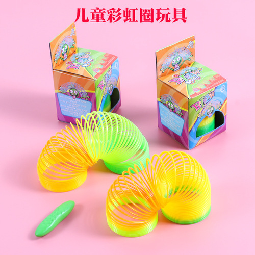 Children's Rainbow Circle Toy Stress Reducing Spring Circle Jenga Hula Hoop Toy Stall Hot Selling Kindergarten Gift