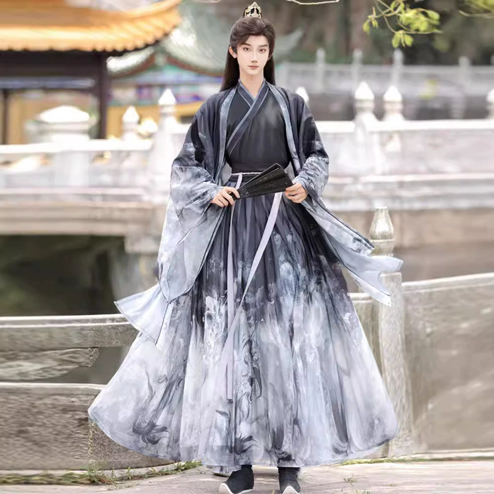 Song оригинальная Hanfu 2024 новая талия и чернила национальный стиль ежедневный студенческий костюм для мужчин и женщин