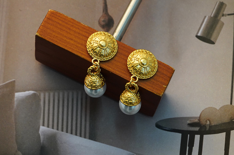 Vintage Style Water Droplets Pearl Copper Plating Drop Earrings 1 Pair