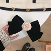 Retro mountain tea, black hairgrip, hairpins with tassels with bow, hair accessory, Chanel style, wholesale