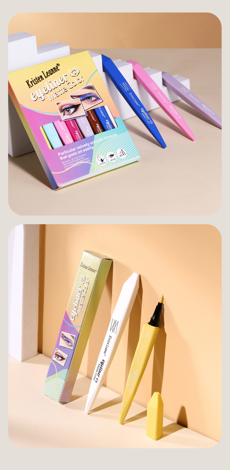 KRISTEN LEANNE Explosive Matte Fast Drying Color Eyeliner Pencil Set Performance Make-up Set_voghion.com